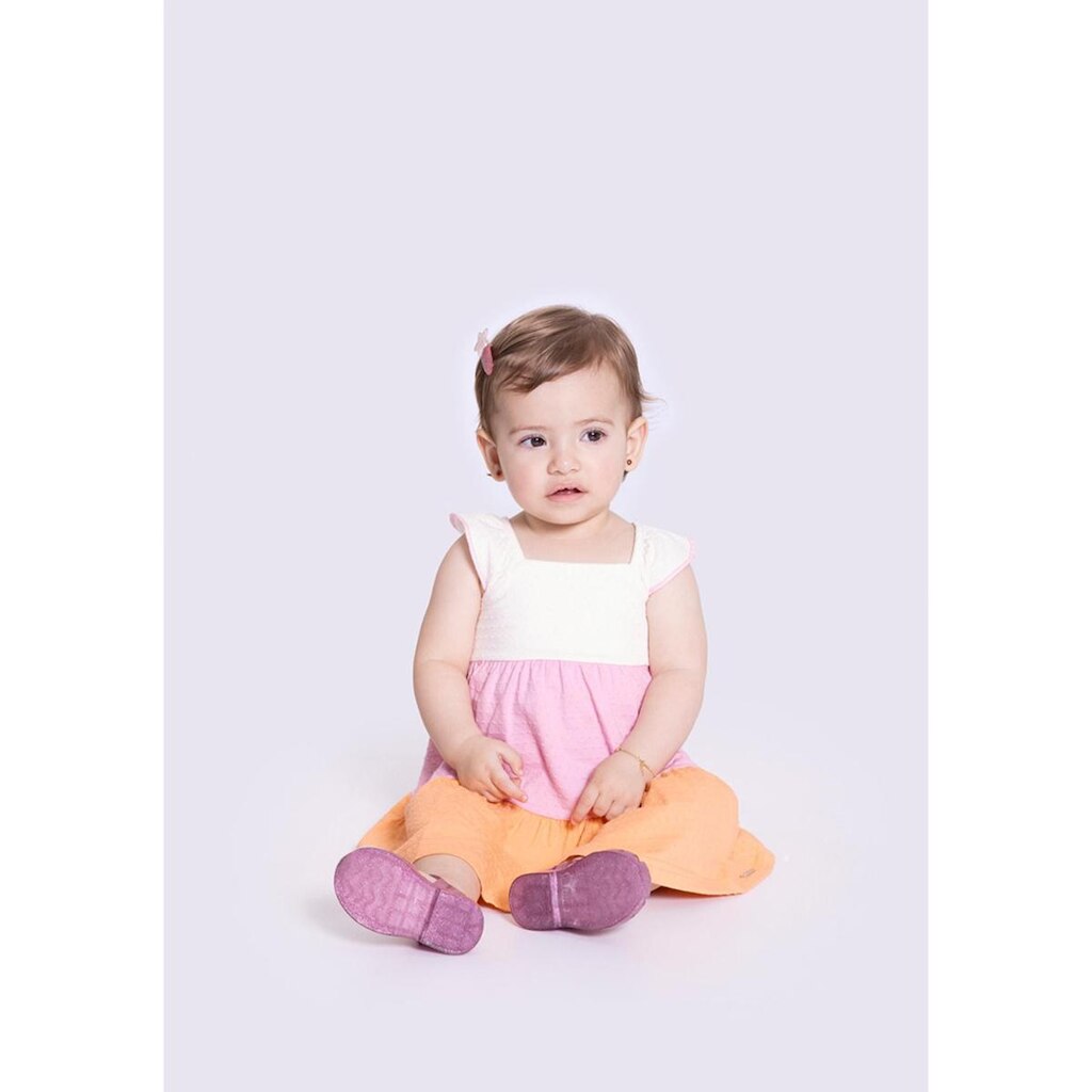 Vestido Infantil Feminino em Malha com Babados