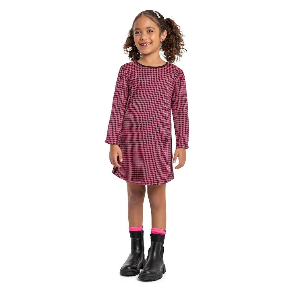 Vestido Infantil Jacquard Manga Longa Quimby