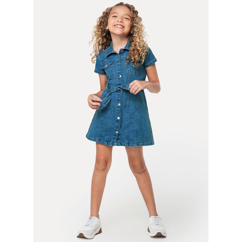 Vestido Infantil Jeans Carinhoso 10 ao 16 Ref. 098507