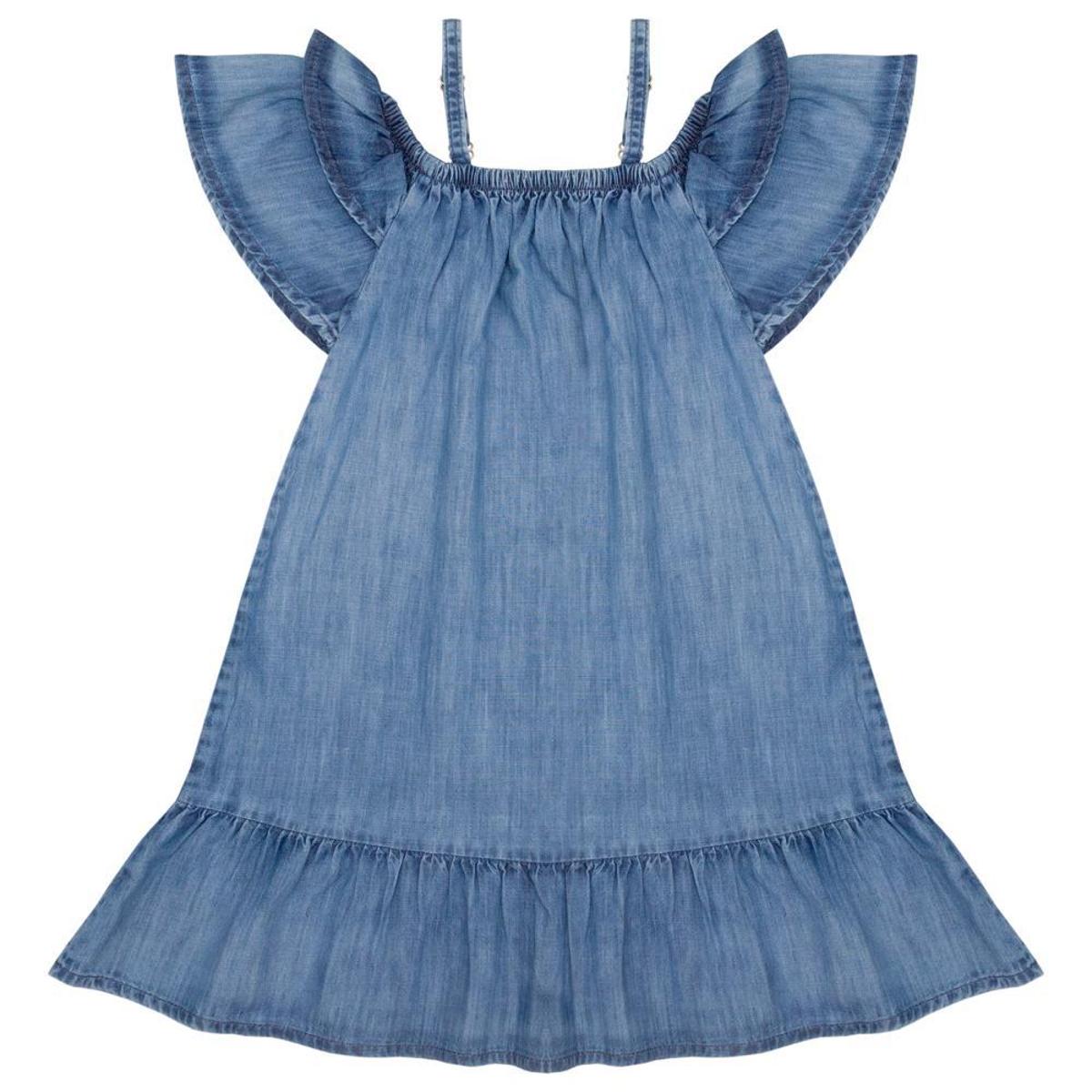 Vestido Manga Longa Meninas City Threads - Algodão 100% Confortável