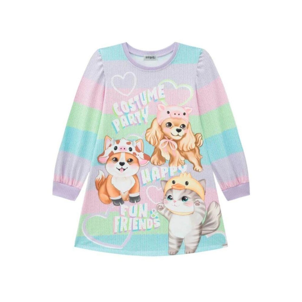 Vestido Infantil Manga Longa Infanti Ref 72069