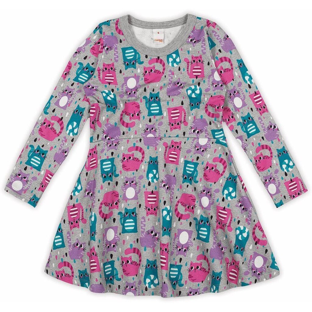 VESTIDO INFANTIL MARISOL ESTAMPADO MANGA LONGA
