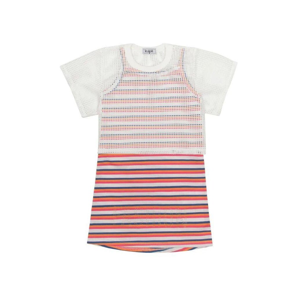 Vestido infantil menina alça e sobreposição Kukiê Ref 87604