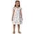 Vestido Infantil Menina Branco Algodão Com Rosas - Branco