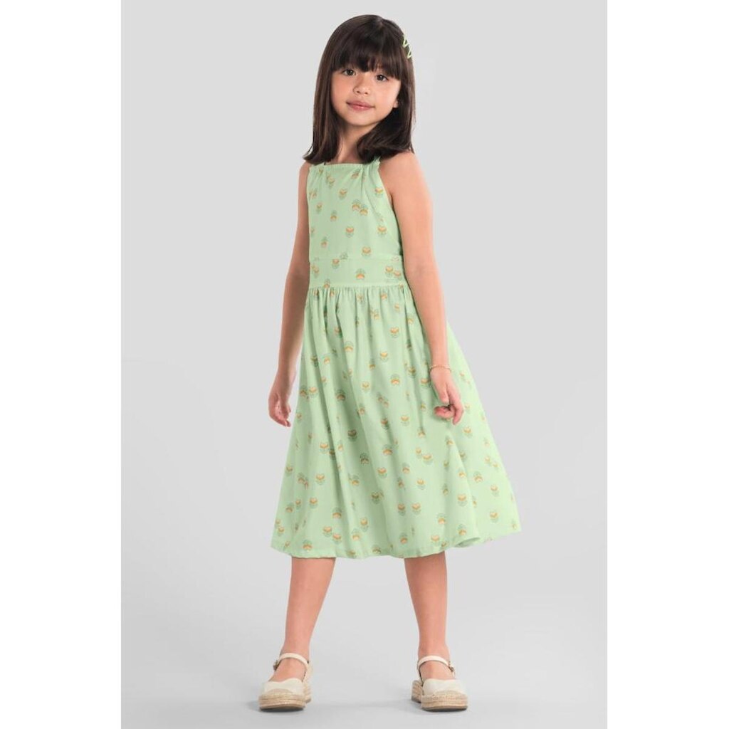 Vestido infantil menina estampado Mundi