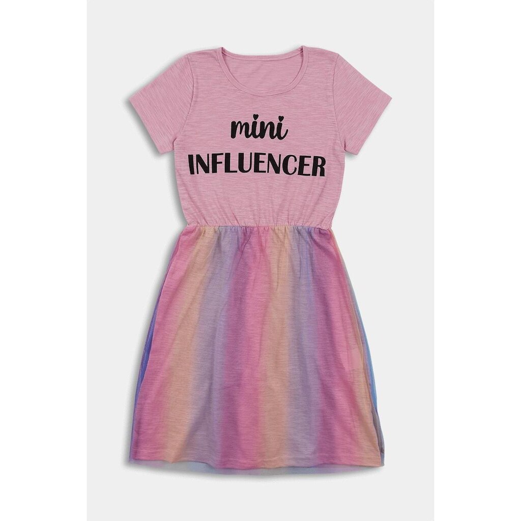 Vestido Infantil Rosa Mini Influencer com Tule - Destak