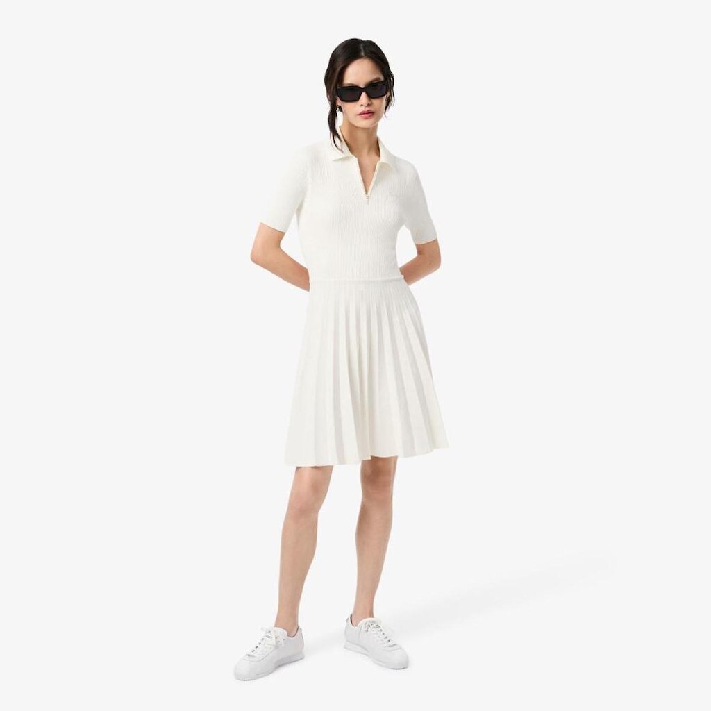 Vestido Lacoste com Colarinho Polo Plissado