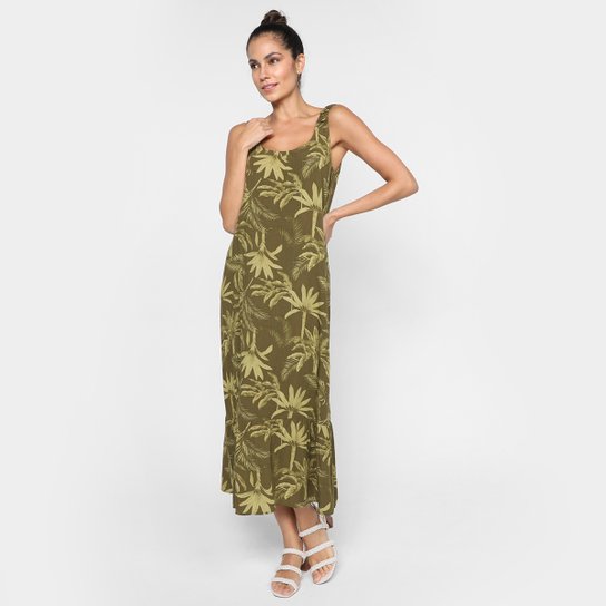 Vestido Longo Aishty Folhagens Feminino - Verde Menor preço em Vestido Longo Aishty Folhagens Feminino - Verde