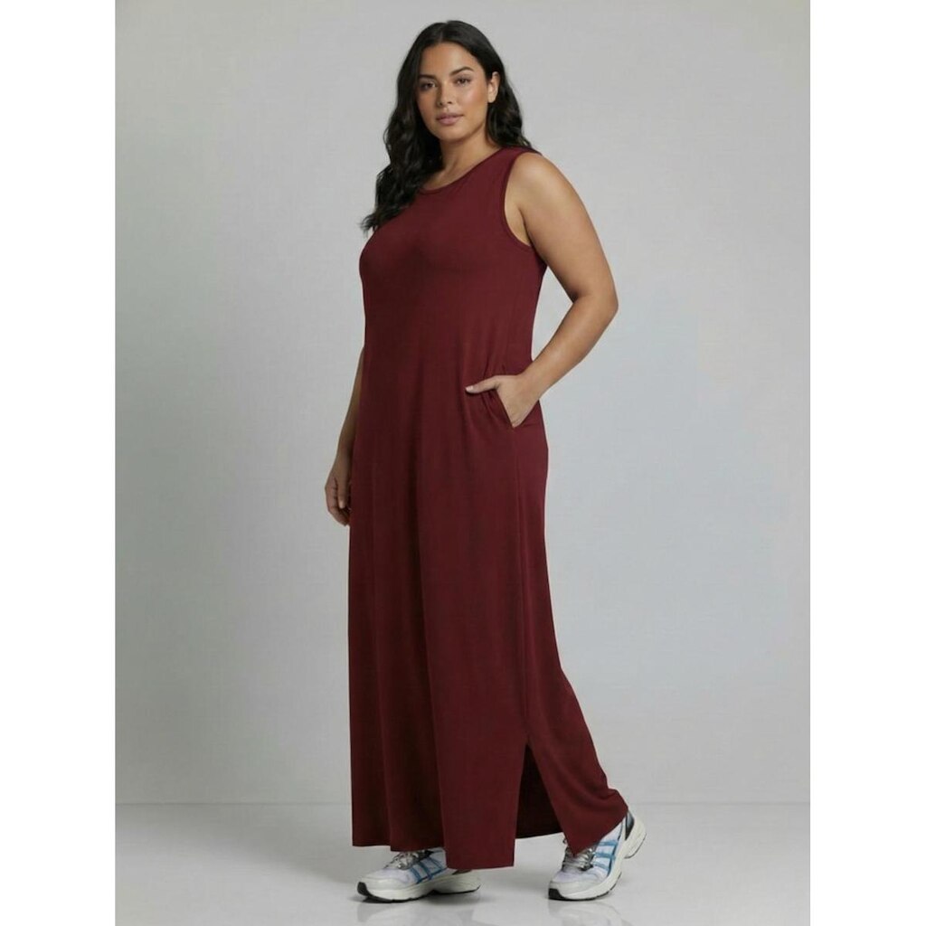 Vestido Longo Aveloz Viscolycra Soltinho Plus Size com Bolso