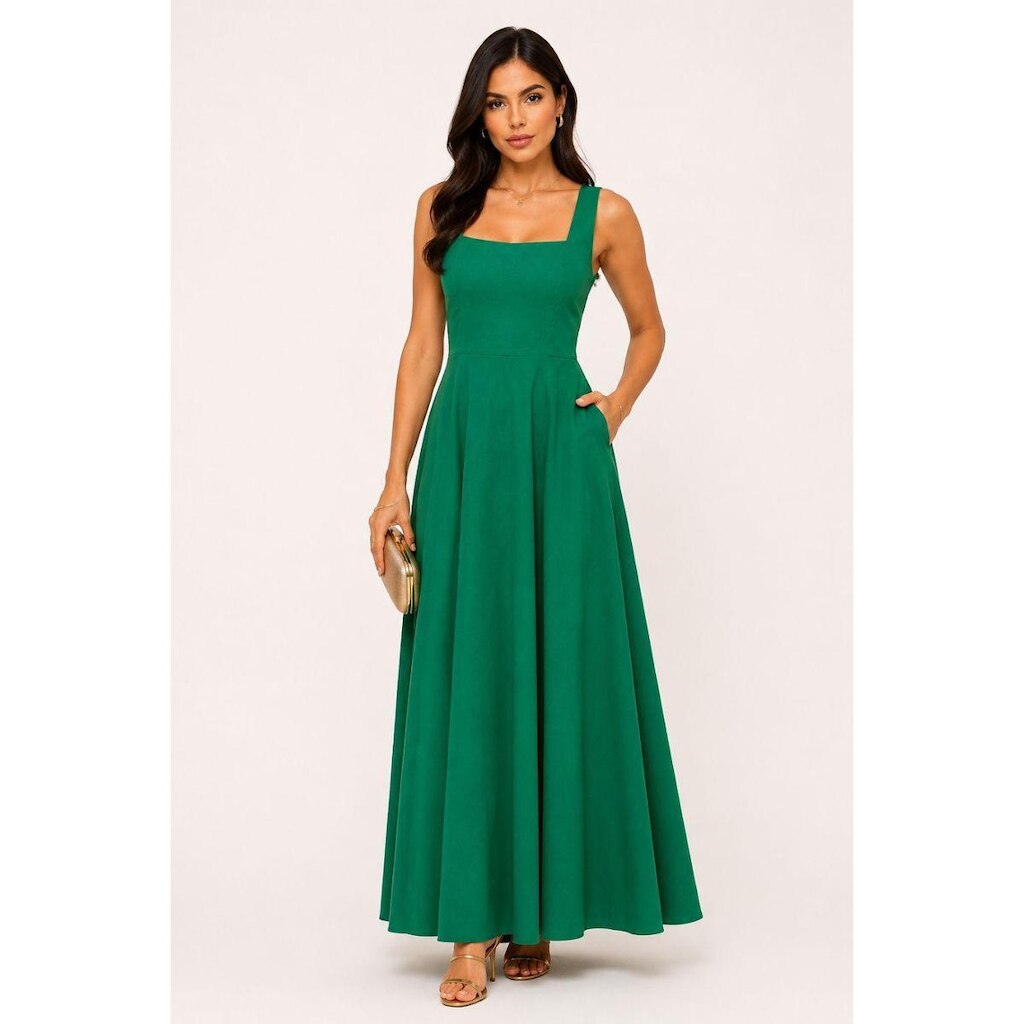 Vestido Longo D Bell Outlet Decote Em U Verde