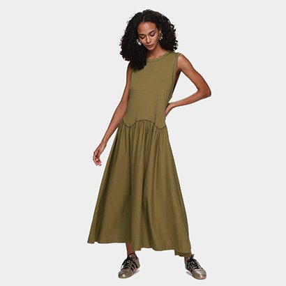 Vestido Longo Farm Casual Feminino - Feminino