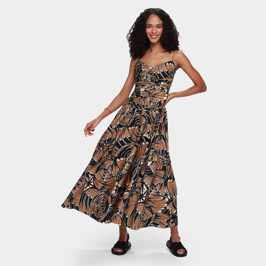 Vestido Longo Farm Leque de Tucano