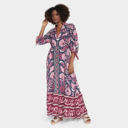 Vestido Longo Farm Maresia Estampado Netshoes
