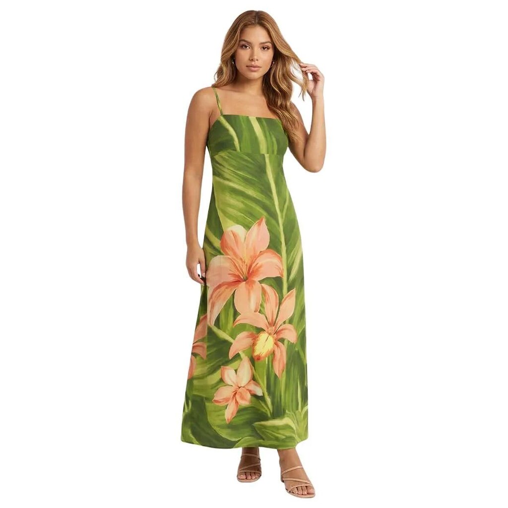 Vestido Longo Farm Rio Alça Flor de Bananeira