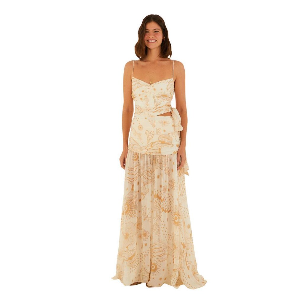 Vestido Longo Farm Rio Jardim Místico