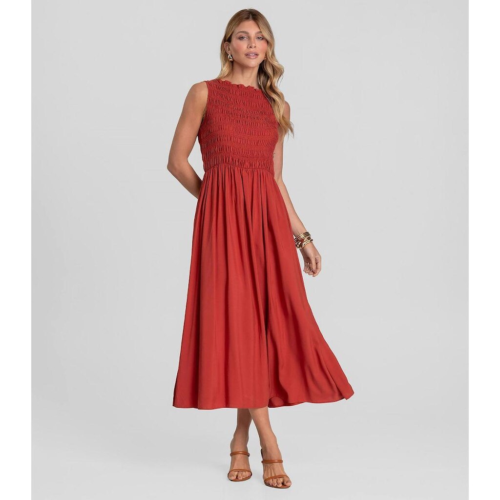 Vestido Longo Feminino Lastex Dianna Laranja