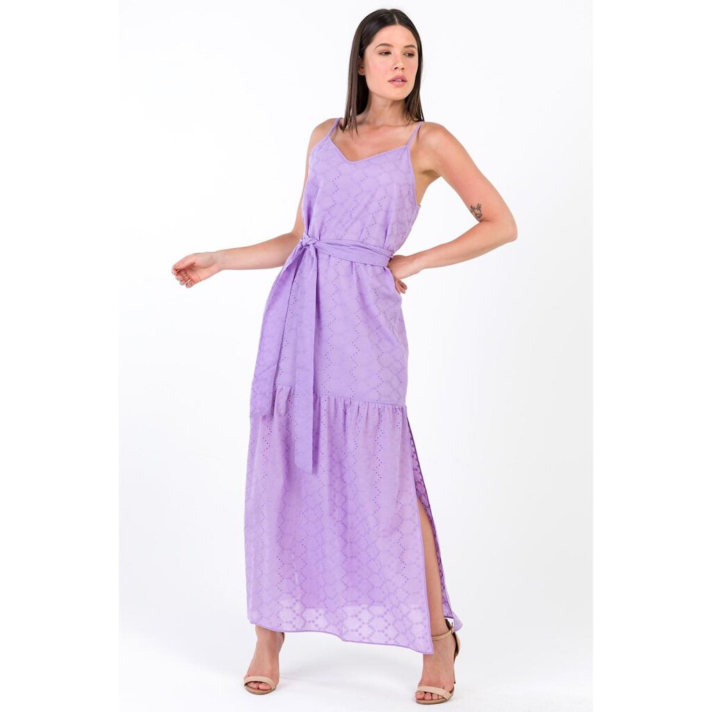 Vestido Longo Laise Algodão Lilás-GG