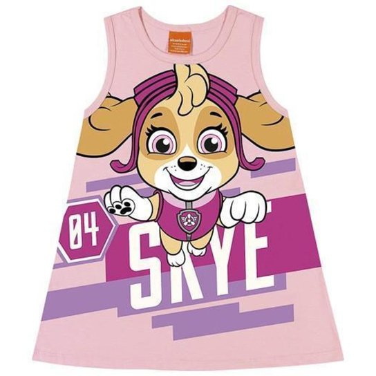 Vestido Loungewear Infantil Verão Skye, Patrulha Canina Romitex Feminino - Rosa Menor preço em Vestido Loungewear Infantil Verão Skye, Patrulha Canina Romitex Feminino - Rosa