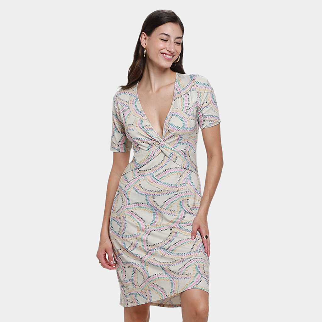Vestido Lunender Estampado Feminino