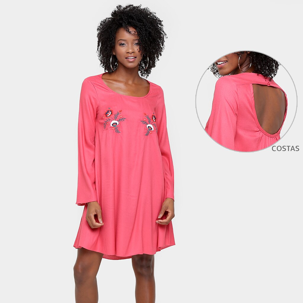 Vestido Malwee Amplo Bordada
