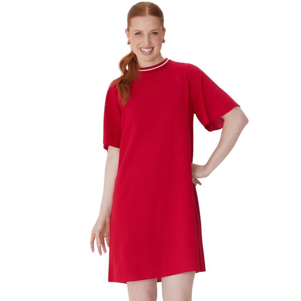 VESTIDO MALWEE AMPLO MANGA CURTA FEMININO