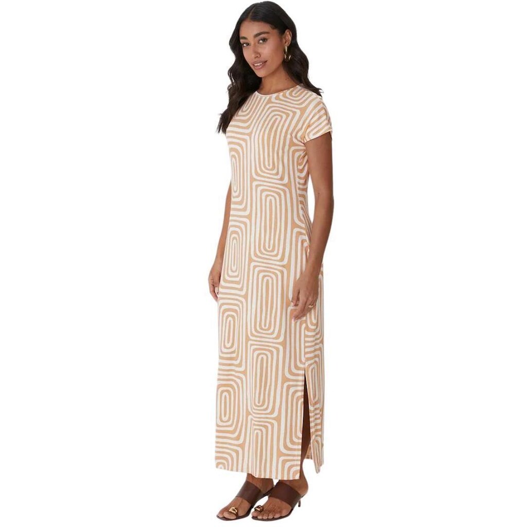 VESTIDO MALWEE MANGA CURTA MIDI FEMININO