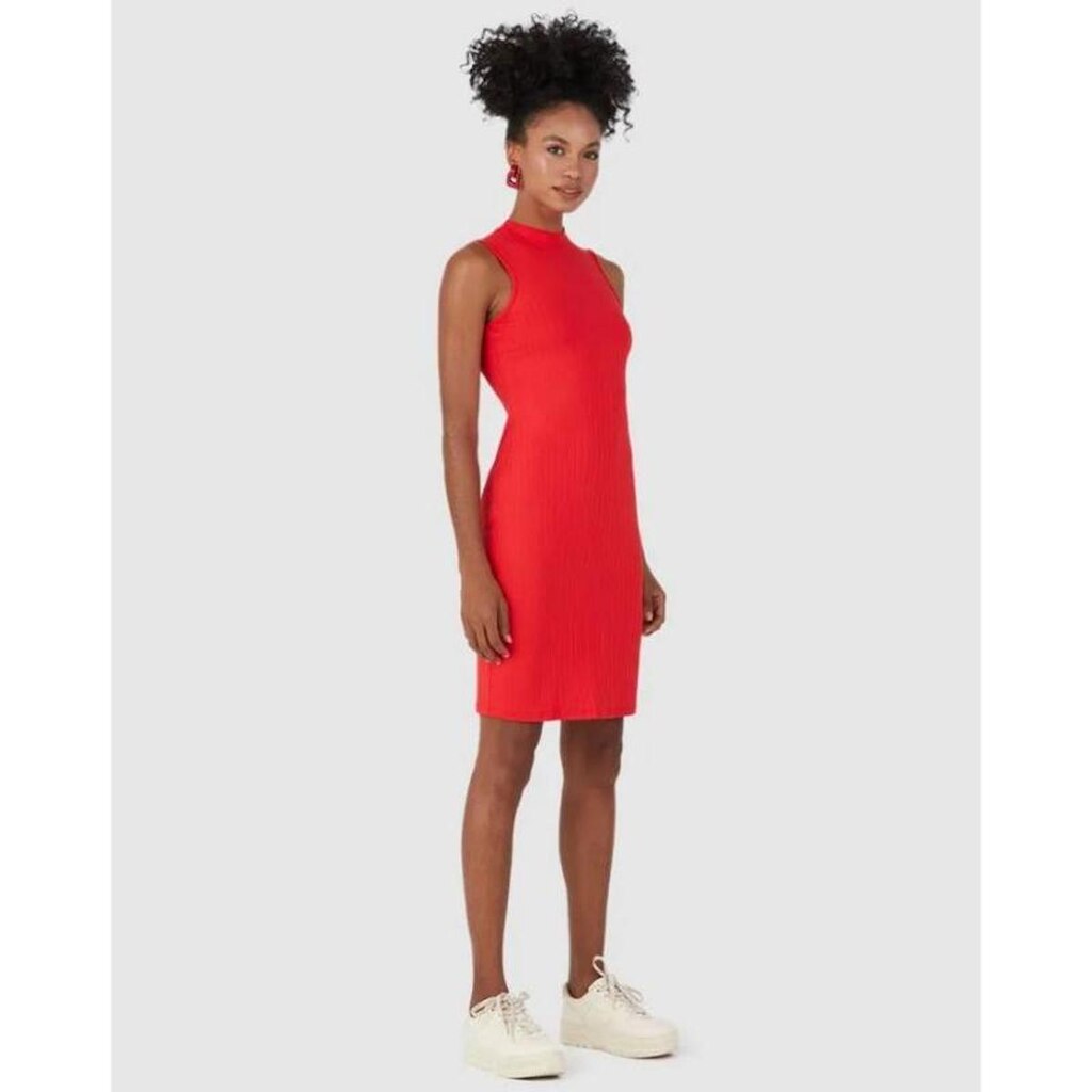 Vestido Manga Curta Canelado Viscose Malwee Ref. 102421