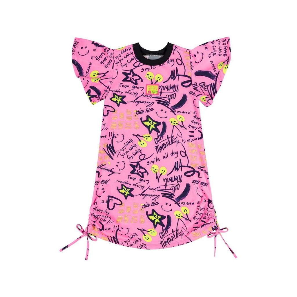 Vestido Manga Curta Estampado Quimby