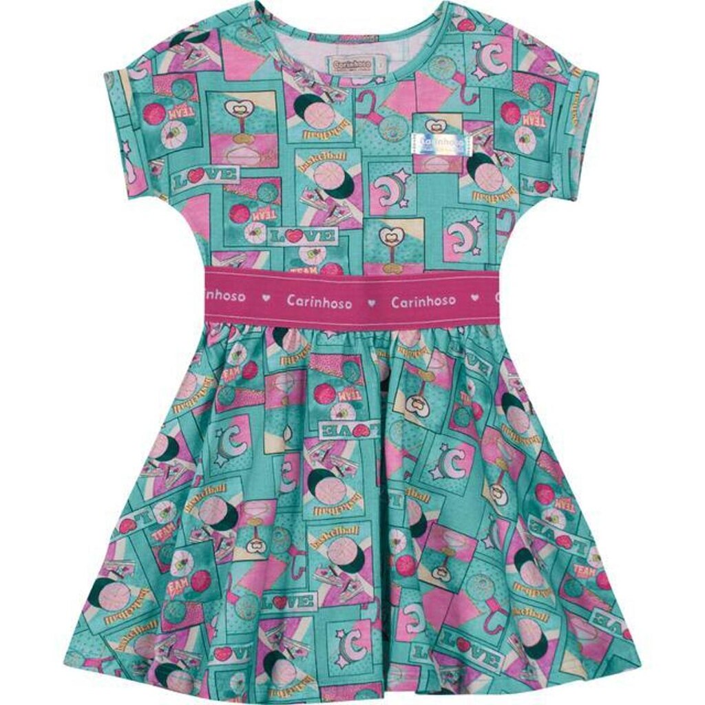 Vestido Manga Curta Infantil Carinhoso Ref. 88951
