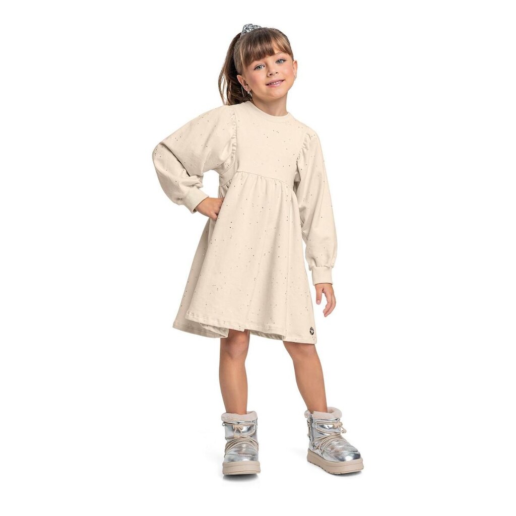 Vestido Manga Longa com Glitter Quimby