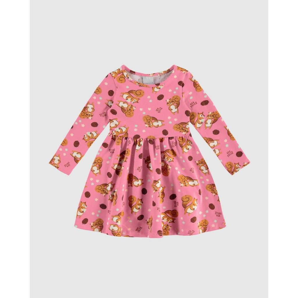 Vestido Manga Longa Estampado Algodão Malwee Ref. 0126233