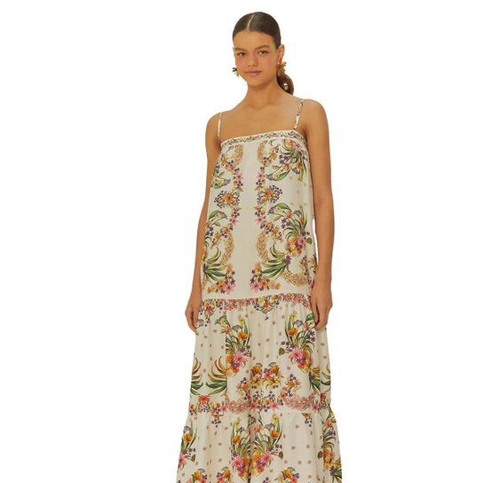 Vestido Maria Farm Rio Pássaro em Flor