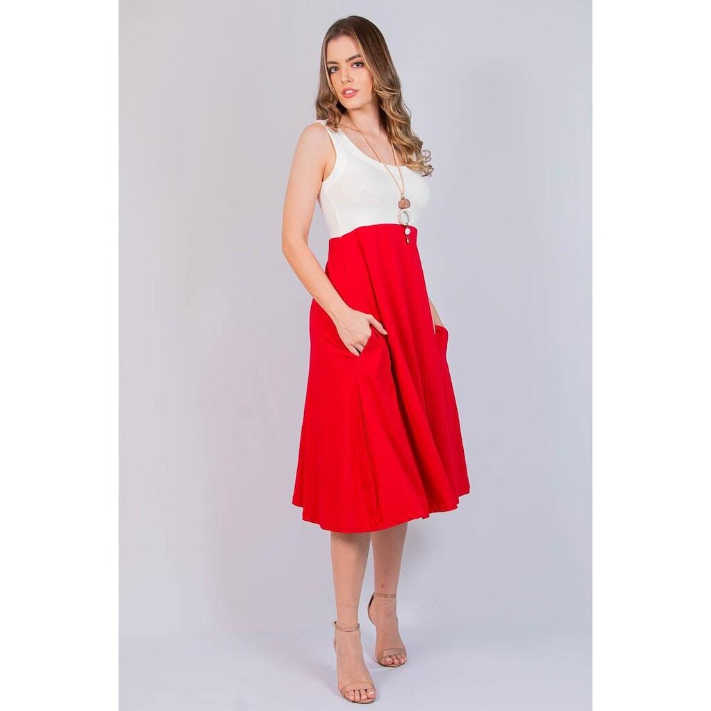 Vestido Maria Paes Midi e Off White