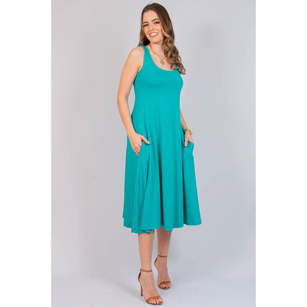 Vestido Maria Paes Midi verde