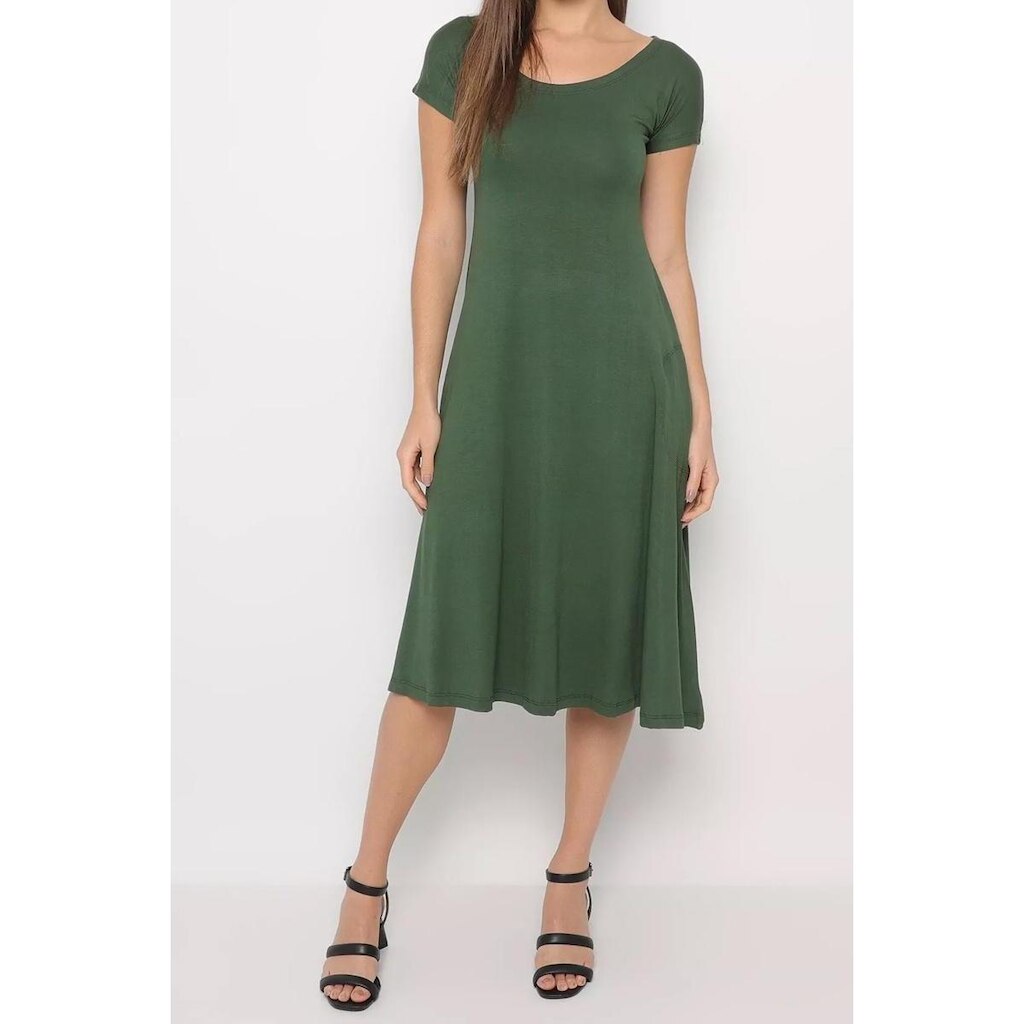 Vestido Maria Paes Militar Midi