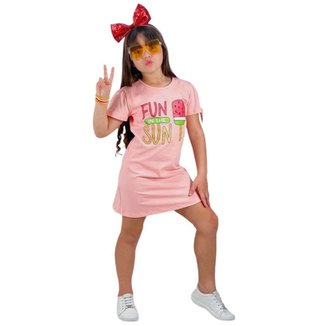 Vestido menina camisa longa infantil para criança