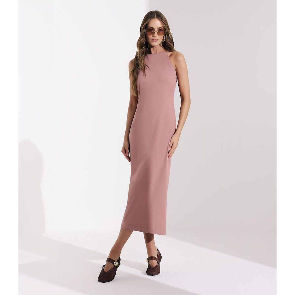 Vestido Midi em Poliamida Intense de Alça Veev Rosa