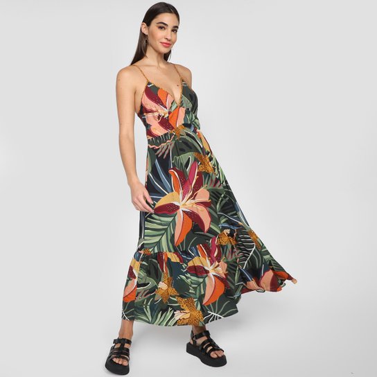 Vestido Midi Farm Floresta Viva - Estampado Menor preço em Vestido Midi Farm Floresta Viva - Estampado
