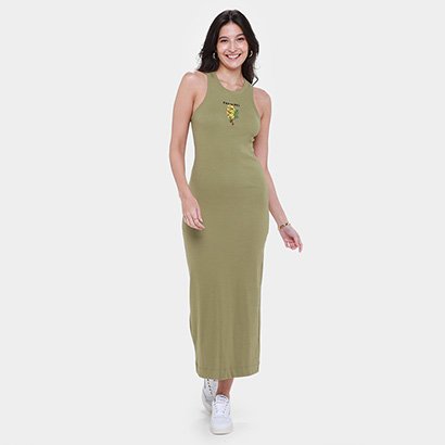 Vestido Midi Farm Rib Cacho de Banana - Feminino