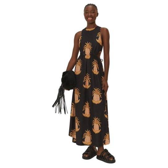 Vestido Midi Farm Rio Amalfi Abacaxi