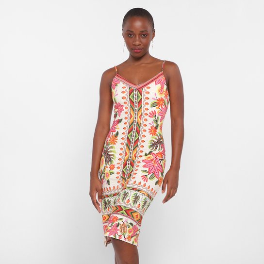 Vestido Midi Farm Tubinho Paraíso De Fruta - Estampado Menor preço em Vestido Midi Farm Tubinho Paraíso De Fruta - Estampado