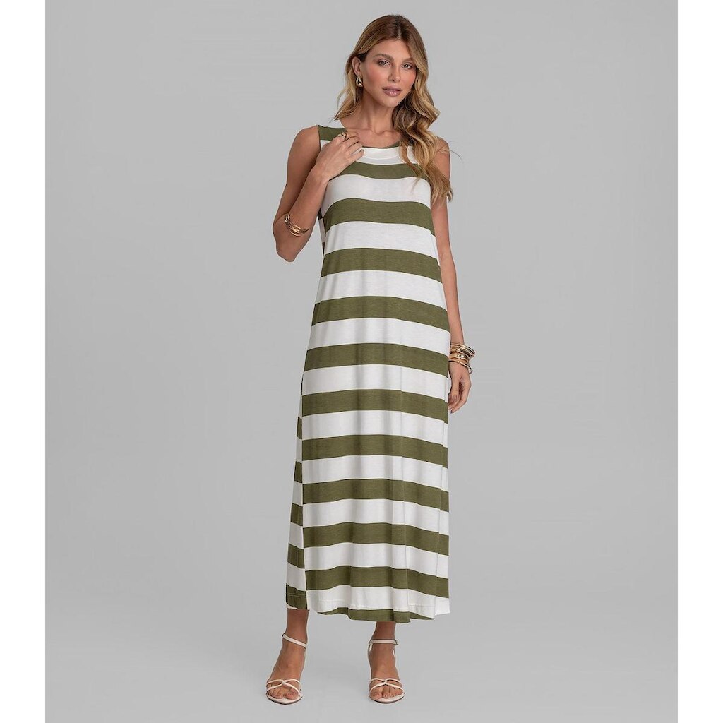 Vestido Midi Feminino em Viscotorcion Dianna Verde