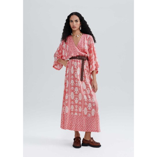 Vestido Midi Hering Estampado Em Viscolinho