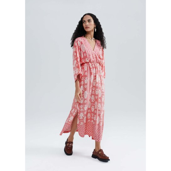 Vestido Midi Hering Estampado Em Viscolinho