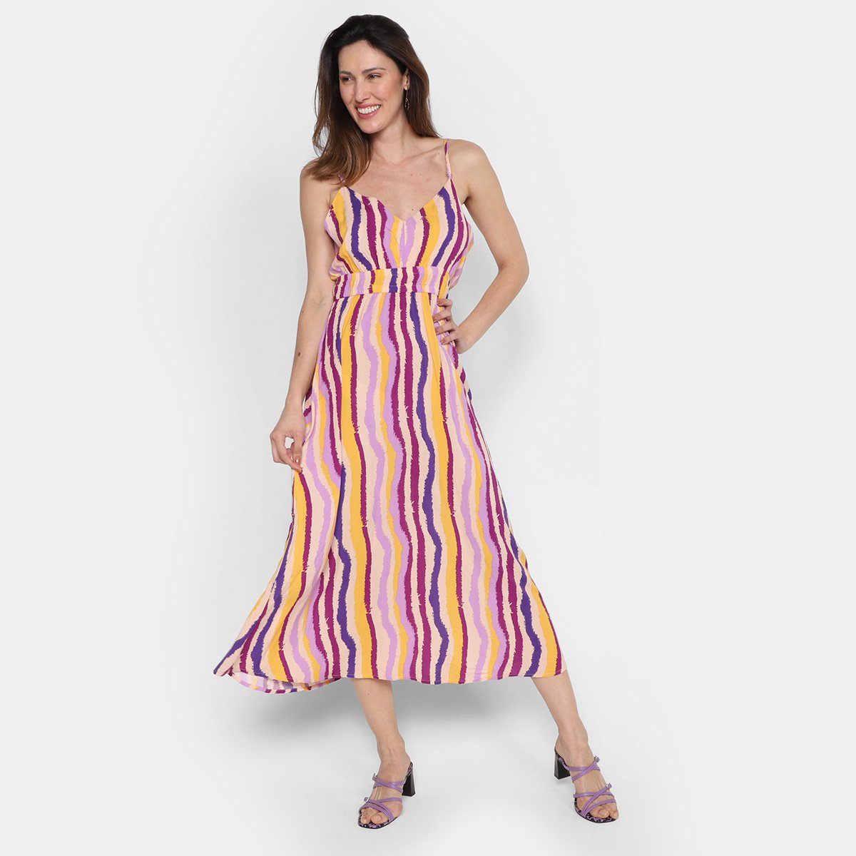 Vestido Midi The Style Box Estampado Menor preço em Vestido Midi The Style Box Estampado