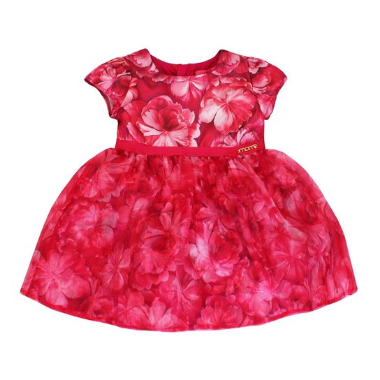 Vestido Momi Organza Floral Maxi - Rosa