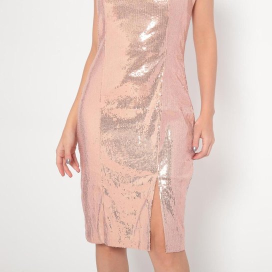 VESTIDO PAETÊ COM FENDA