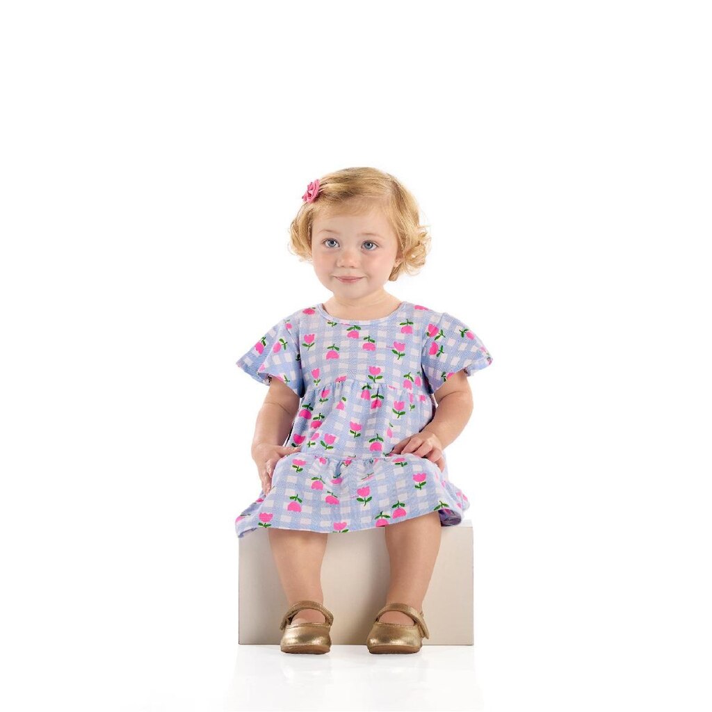 Vestido para Bebê em Cotton Xadrez Quimby