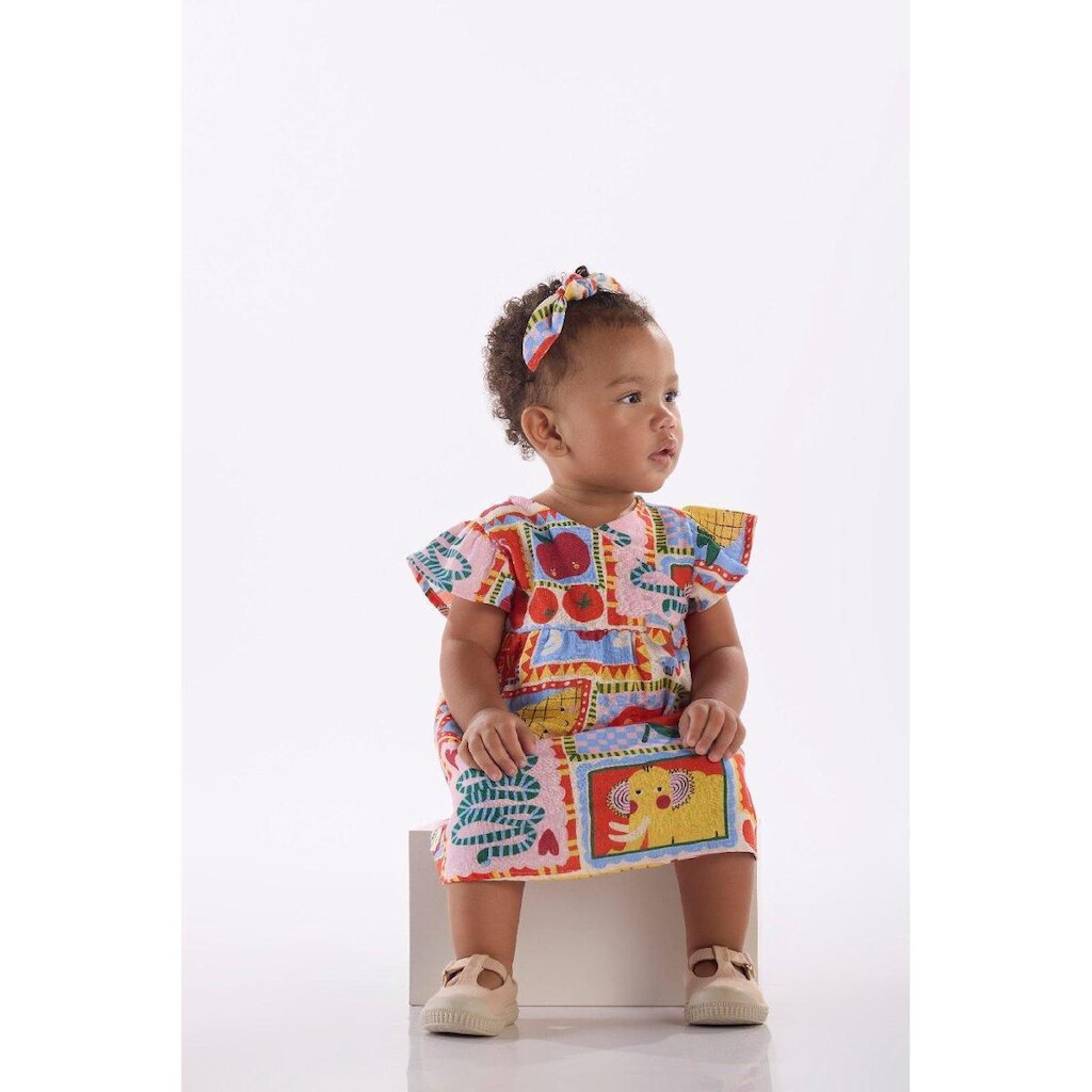 Vestido para Bebê em Viscolinho Três e Já