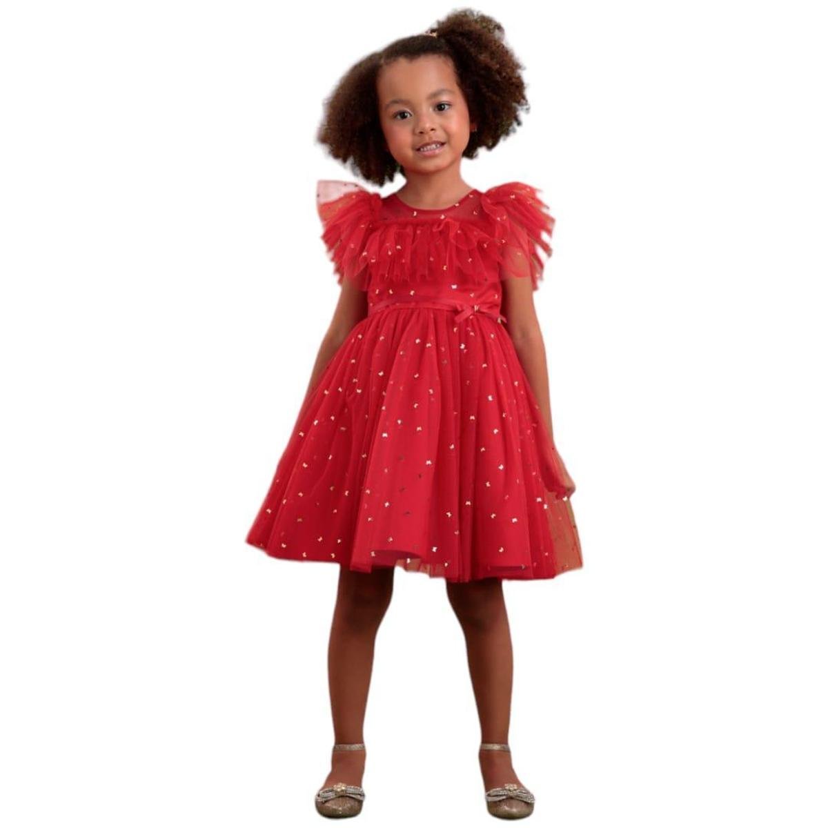 VESTIDO PETIT CHERIE VERMELHO BORBOLETAS DOURADO CELEBRATION Vermelho vestido-petit-cherie-vermelho-borboletas-dourado-celebration-vermelho